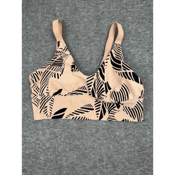 aerie Other - Aerie Leaf Print Sports Bra Neutral Size Medium Twist Back Gym Athletic Yoga